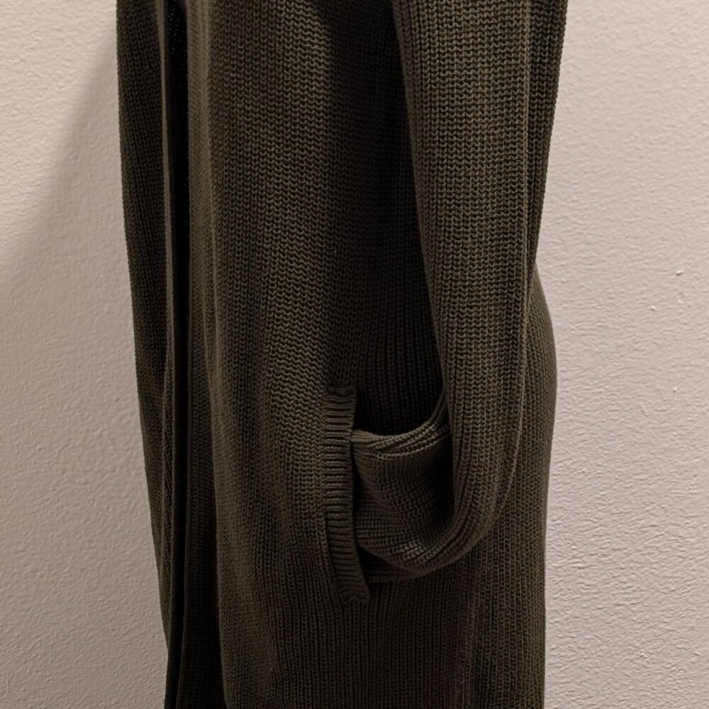 Banana Republic Open-Front Cotton Cardigan - Size Small - Olive Green NWT - Picture 7 of 10